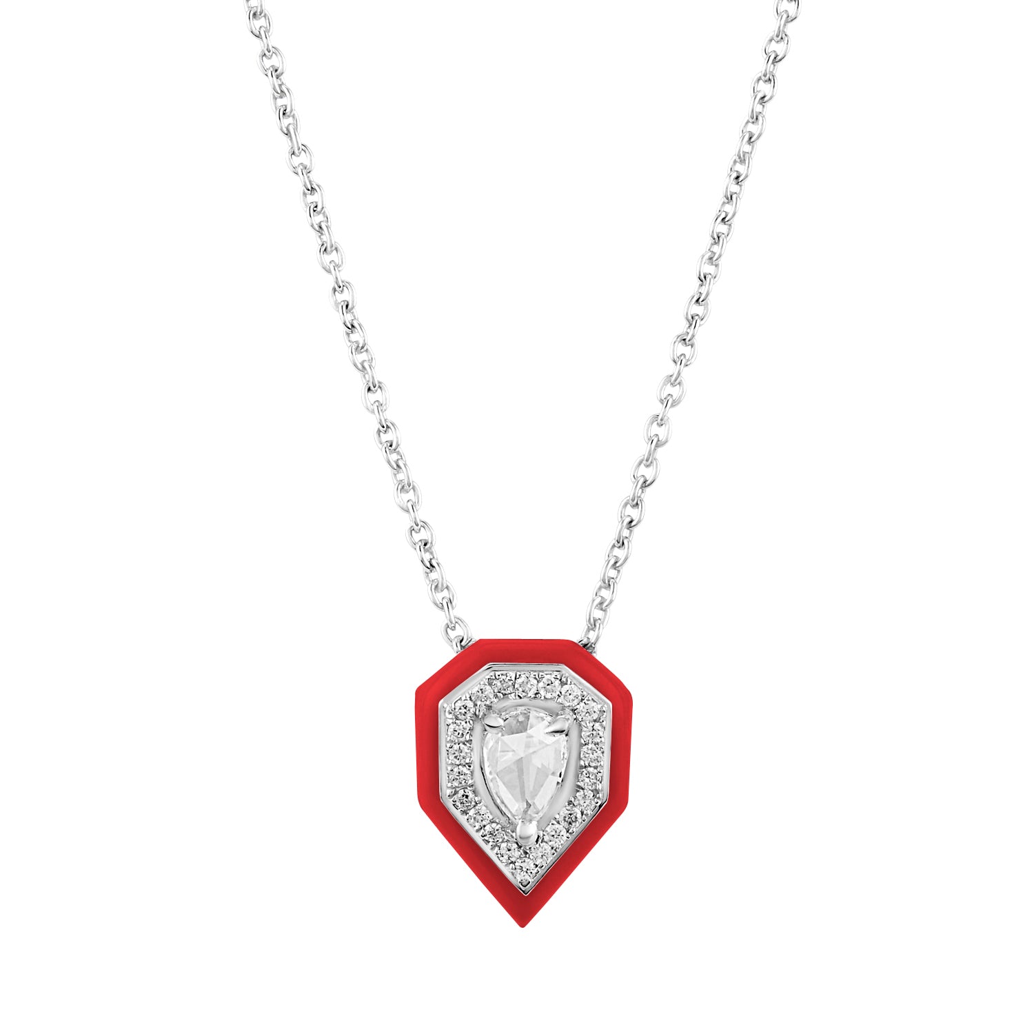 Drop Diamond Pendant in Red
