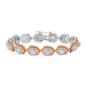 Hexagonal Diamond Bracelet in Orange