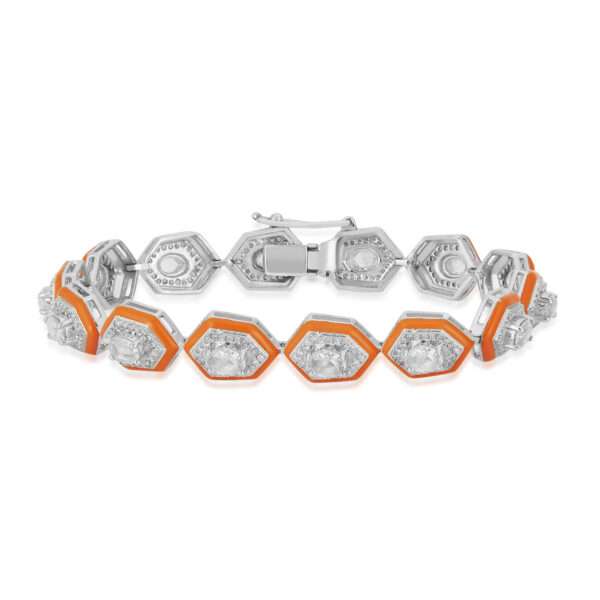 Hexagonal Diamond Bracelet in Orange