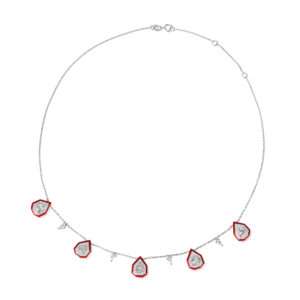 Drop Diamond Choker in Red