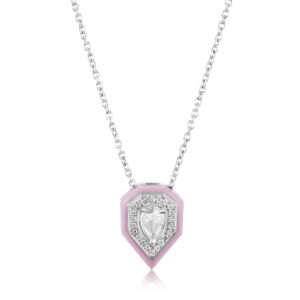 Drop Diamond Pendant in Pink
