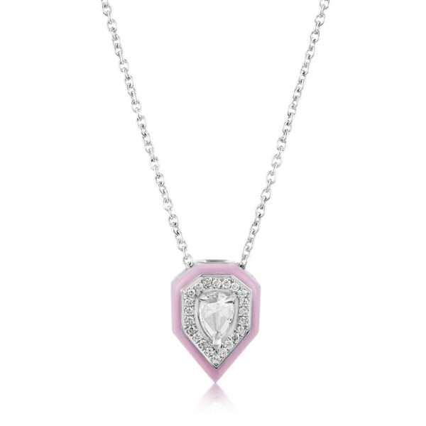 Drop Diamond Pendant in Pink