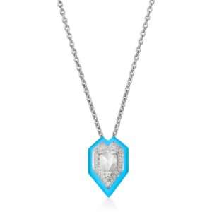 Heart Diamond Pendant in Turquoise