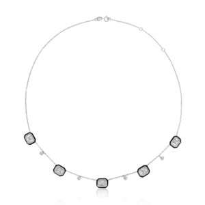 Rectangular Diamond Choker in Black