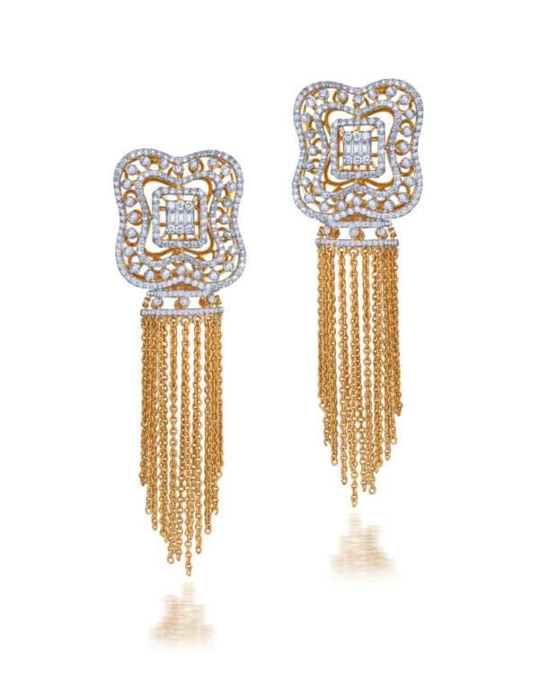 Diamond Gold Chain Earring