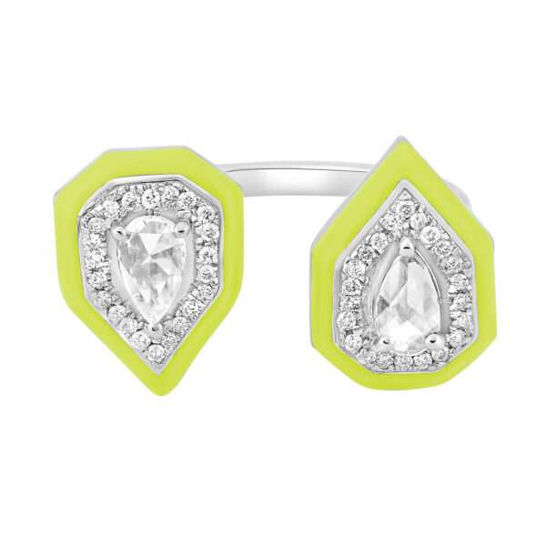 Double Drop Diamond Ring in Lemon