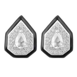 Drop Diamond Earrings in Black