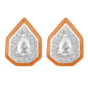 Drop Diamond Earrings in Orange