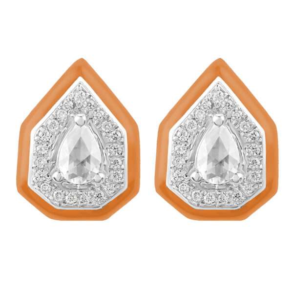 Drop Diamond Earrings in Orange