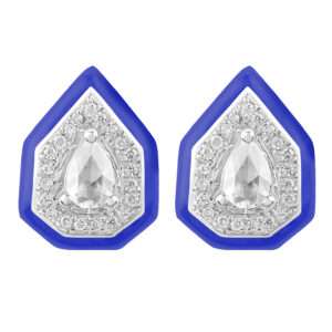 Drop Diamond Earrings in Royal Blue