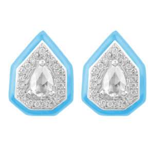 Drop Diamond Earrings in Turquoise