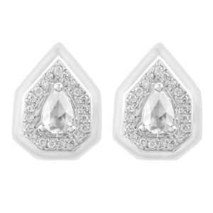 Drop Diamond Earrings in White