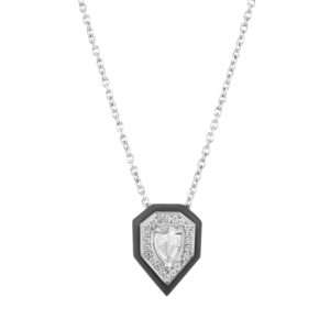 Drop Diamond Pendant in Black