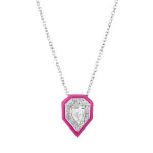 Drop Diamond Pendant in Pink