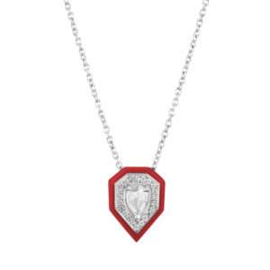 Drop Diamond Pendant in Red