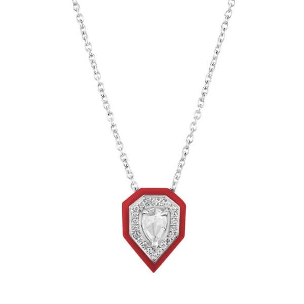 Drop Diamond Pendant in Red