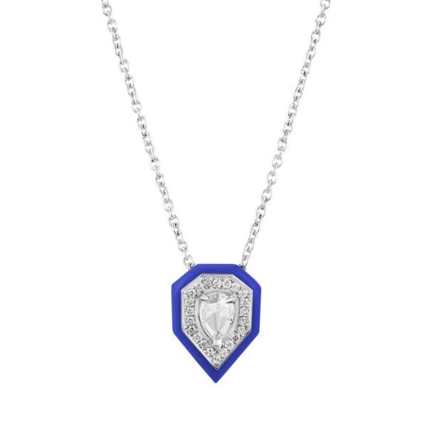 Drop Diamond Pendant in Royal Blue