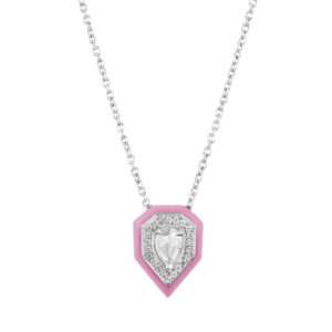 Drop Diamond Pendant in Sakura Pink