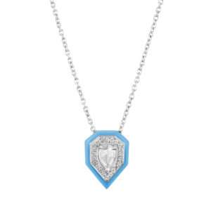 Drop Diamond Pendant in Turquoise