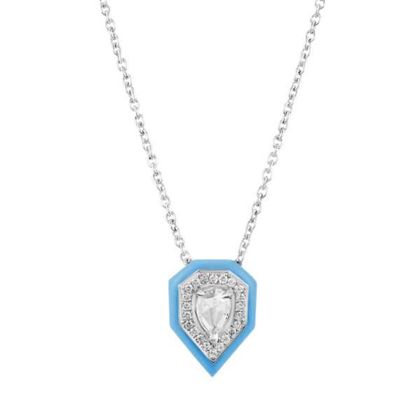 Drop Diamond Pendant in Turquoise