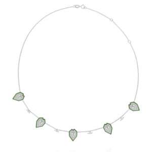 Heart Diamond Choker in Forest Green