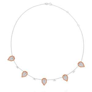 Heart Diamond Choker in Orange