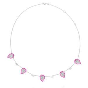 Heart Diamond Choker in Pink