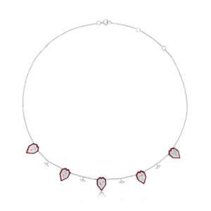 Heart Diamond Choker in Red