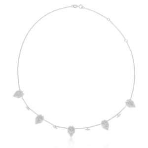 Heart Diamond Choker in White