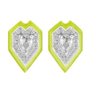 Heart Diamond Earrings in Lemon