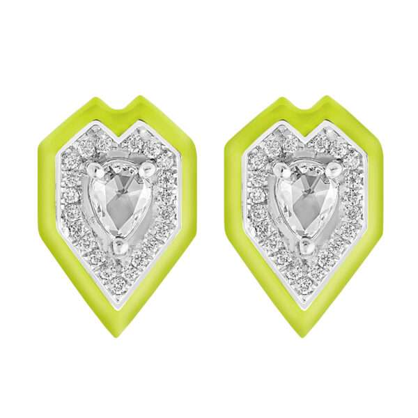 Heart Diamond Earrings in Lemon