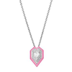 Heart Diamond Pendant in Sakura Pink