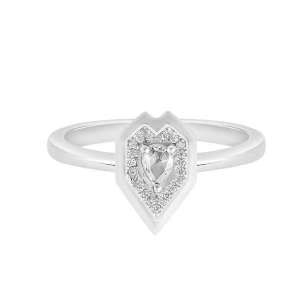 Heart Diamond Ring in White