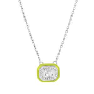 Rectangular Diamond Pendant in Lemon