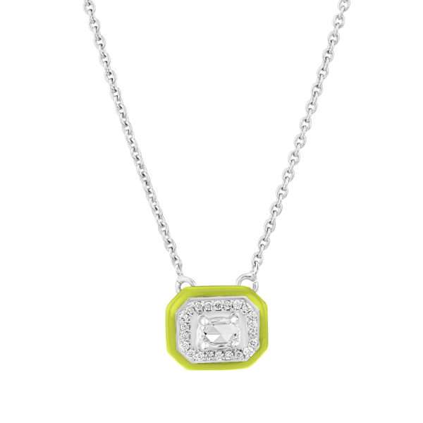 Rectangular Diamond Pendant in Lemon