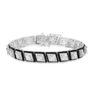 Square Diamond Bracelet in Black