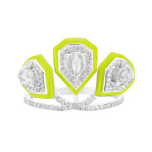 Triple Drop Diamond Ring in Lemon